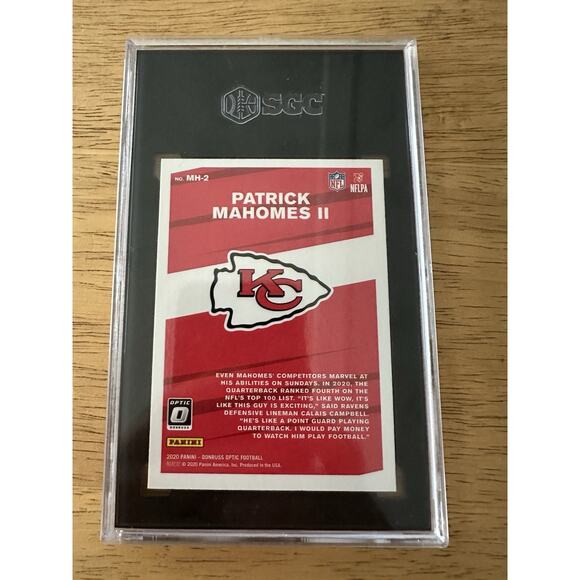 2020 Donruss Optic MH-2 Patrick Mahomes II My House, SGC 9 KC Chiefs Football - Picture 2 of 5